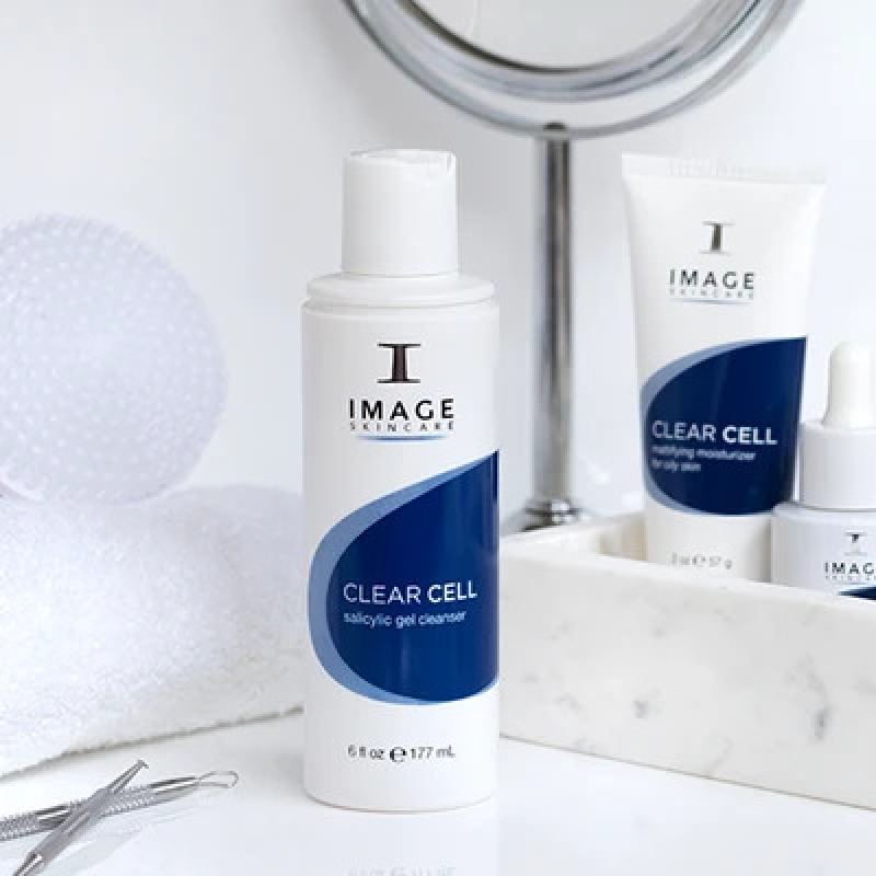 Gel rửa mặt dành cho da dầu mụn Image skincare clear cell salicylic gel cleanser